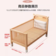 Yiqing Fangze children's spliced bed solid wood liftable crib with guardrails and widening for adults to sleep on seamlessly connected bedside bed with three side guardrails, side lifting + 5cm coconut palm mattress (recommended by the store manager), free light + SF Express 200x60cm