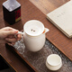 Yuanxi 500ml large mutton-fat jade fair cup tea drain integrated filter ceramic thickened tea divider set high-end mutton-fat jade fair cup + Yushun tea drain set