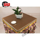 Luodaban PU Leder Hülle Feuerdeckel Elektrische Ofenabdeckung Tabletop Feuer Rack Abdeckung Tisch öl-vorhandener Staubabdeckung Lederpolster Tischdecke SN3880 Beige Circle Blume 60*60 cm