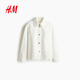 H&M2025秋季新款女装镂空刺绣设计牛仔外套1273925 白色 S 160/88