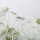 Show de fibra [Papel de flores de Moriya] Camisa de encaje en V fresca de encaje en V de gran tamaño Fat MM Summer NUEVO ALTO ESTILO 1424 Estilo 2xl