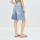 Moins [même style dans le centre commercial] 2025 Été Nouveau coton Straight Retro Washing Denim Mid-Pants 2P6E12110 995 Denim Lavage Lamb