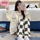 Pyjama sumeisting pour les femmes en automne à manches longues Cardigan à manches longues Suit Summer Ladies 2025 Nouveau dessin animé Spring and Winter Home Clothing SSM-3884 M [75-100jin [Jin est égal à 0,5 kg]]]