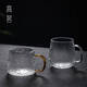 Shantou Lincun hammer pattern glass cup for men with handles, household set, mug cup, drinking water cup, high temperature resistant tea cup, coffee cup, 9249 Czech hand-painted polka dot water cup 300ML