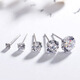 Decoration show S999 sterling silver earrings for women with pierced ears, four-claw zircon simple Japanese and Korean temperament versatile mini earrings ins earrings Haoshi 8m pair (s999 material marked S999)