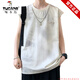 Woodpecker Ice Silk Short Sleeve Set Men's American Sleeveless T-shirt Summer New Fashion Brand Loose Vest Teenager Casual Gradient 10512-9227 Purple 2XL About 120-140Jin [Jin equals 0.5 kg] Can be worn