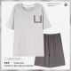 Zhishan Pajamas de pijama de pian de manga corta Modal Seda de seda delgada Estilo delgada de talla grande Casual Simple Summer Men's Home's Relling YSX9720 L