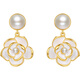 Saturday Fukuyama Camellia Pearl Earrings S925 Silver New Chinese Style Birthday Gift J0913210 Pair