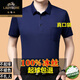 Camiseta clásica de altura corta de seda de hielo de alta gama para la solapa suelta delgado de gran tamaño para hombres Polo informal de solapa suelta. Camisa Traje de papá de mediana edad 723-Har Azul M 165 Adecuado para 30-115Jin [Jin equivale a 0.5 kg]