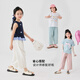 
Ikano I.KARNOW Girls Cropped Pants Summer White Pants 2025 New Children's Pants Summer Thin Girls Mosquito-Repellent Wide Leg Pants Cool Two-Pack [15263m White +15251 Purple] 110