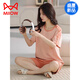 
Catman (MiiOW) [Chinese Valentine's Gift] Pajamas for women pure cotton summer short-sleeved shorts pullover thin style for wear outside comfort and casual home Z9855 main picture model M [Suggested 80-100Jin [Jin equals 0.5 kg] wear]