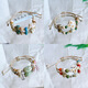 Langqing Jingdezhen Ceramic Bracelet Women's High-end New Chinese Style Literary Best Friends Forest Ancient Style Bracelet Gift 1049-02 Yangguan Qu