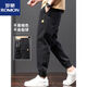 Romon men's casual pants spring and autumn trousers new fashion brand loose cotton tooling nine-point pants summer khaki [2306 summer] thin M