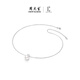 Chow Tai Sang*DC broken silver pearl pendant necklace sterling silver light luxury plain bead clavicle chain birthday gift for girlfriend silver