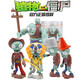 Pflanze vs. Zombies Echt autorisiertes Spielzeug Kinderanzug Boy Figure Model Full Gift Box Serie 686-124 [Storage Box Stool] Hartes Gummi 21-Stück-Set für Karte