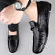 
Fashionable brand beanie shoes genuine leather men's shoes 2025 new summer daddy pedals soft sole non-slip men's casual leather shoes 9913 black 40
