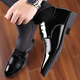 ERXU Herren Lederschuhe Anzug Schuhe Geschäftspoiny Toe Hochzeit weich