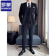 Luo Meng Suit Men's 2025 Autumn and Winter Black Formal Groom Wedding Dress Double-breasted Suit Jacket Single Dress Black XL 125-140Jin Jin is equal to 0.5 kg