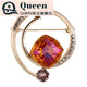 QIWN French original Austrian crystal brooch for women, high-end European style retro corsage brooch, anti-exposure, sunshine orange