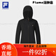 斐乐（FILA）FILA 官方女士梭织外套2025春新款健身运动基础加绒 深黑-BK S160/80A 均码