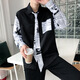 Fhhuabd sommer dünnes Zeitungshemd Herren koreanische lose und hübsche Langarmhemd trendy und gutaussehendes Krawattenhemd 9928 s