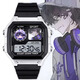 Myopole Identity Fifth Mercenary Naibu Cute Watch Student Waterproof Electronic Watch Small Square with Alarm Clock [Stylish Silver Black] D9274 Electronic Watch [Imported Movement + Extra Long Standby] Gift Box