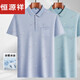 
Hengyuanxiang middle-aged men's lapel short-sleeved T-shirt daddy suit summer thin polo shirt. Middle-aged and elderly ice silk half-sleeved men's elderly ice silk-9855 gray real pocket M 48/165