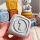 Shantoulin Village Baby Soft Glue Building Bloods Music Empiled Can Motter Teeth Glue Rainbow Circle bébé 0-1 ans Early Education Toys Childre