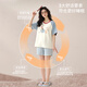 都市丽人睡衣女款纯棉2025新款夏季薄款短袖短裤三件套家居服套装