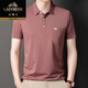 Camisa de polo de manga corta de alta gama clásica para hombres para hombres para la camiseta de solapa casual de mediana edad para la solapa de mediana edad para mediana edad y ancianos sueltos y cómodos 9901 delgado azul M 165 165