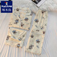 Woodpecker Summer Nouveau pyjamas en trois parties Pyjamas Femme à manche à manches courtes Coton coréen Cardigan Mignon Cartoon Puppy Internet Célébrité de style Célébrité Home Vêtements # FS-Three-Pice Set 14137 M [75-95jin [Jin est égal à 0,5 kg]]]