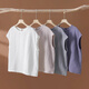 TOUCH MISS summer literary temperament short-sleeved T-shirt for women solid color round neck loose top TM2575GY white M [90-120Jin [Jin equals 0.5 kg]]