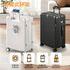 ATHT luggage multi-functional trolley suitcase business small boarding password case leather suitcase black 20 inches