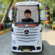 Mercedes-Benz Camión Head Vehículo eléctrico para niños Vehículo eléctrico de cuatro ruedas CAR REMOLO CARRO LA GRANDE CAMIÓN CAMIÓN EXPRESE CAR TOYO CAR BLANCO + [Remolque extraíble] + tracción en las cuatro ruedas Garantía de vida útil grande Seguro de envío