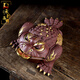 Chengyun Shangzun's exquisite Yixing purple sand golden toad tea pet master Chen Hongjun's fully handmade large three-legged gold toad ornament can be raised. Large gold-painted golden toad-Chen Hongjun's handiwork