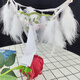 Open crotch lace men's pure desire sexy modified JJ set underwear feather decoration embroidered breathable open file thong white JJ set open style 100-140Jin Jin equals 0.5 kg