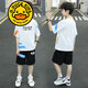 G.DUCKKIDS品牌童装男童短袖套装夏装潮洋气中大儿童衣服两件套男孩运动套装 826款套装 白色 160 建议身高145-155CM