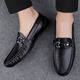 
Red Dragonfly official website official ship store flagship bean dou shoes genuine leather men casual leather shoes men lazy shoes Korean style foot cover shoes 9905 punched black 38
