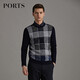 
PORTS men's early autumn shirt pullover knitted sweater plaid sweater men MN9K077JZW006 NAVY COMBO L