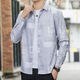 
KMKA men's long-sleeved shirt men's summer thin ice silk outfit spring and summer Hong Kong style casual versatile shirt trendy Korean version 6169 black L 110-125Jin [Jin equals 0.5 kg]