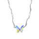 Fu Zi bow zircon light luxury tassel necklace women's necklace light luxury niche collarbone chain autumn and winter stacking accessories X1396 silver