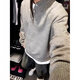 An Chuxia Gray American Henley Collar Knitted Sweater Men's Long Sleeve Lazy Style Cleanfit Bottoming Sweater Jacket Light Gray XL