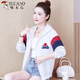 
Woodpecker 2025 summer new fashion hooded short sun protection clothes for women splicing contrasting colors and versatile thin coat for women casual pink thin S recommended 80-90Jin [Jin equals 0.5 kg]