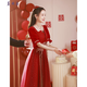 
Mei'an Jia New Chinese Toast Clothes 2025 New Bridal Chinese Style Wine Red Gauze Skirt Spring Light Wedding Engagement Dress Wine Red Long S