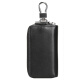 Bopai key bag multifunctional men's coin purse keychain card bag first layer cowhide men's car key bag black