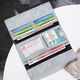 HUAJI men's long wallet multi-card function thin wallet young men's card bag integrated boy wallet gray long gray