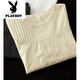 Playboy (PLAYBOY) 2025 Spring and Autumn New Style Literary Accordion Pleated Sweet Lady Hollow Long Sleeve Shirt Pullover Shirt Women's Top Trendy White All Size