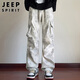 JEEP SPIRIT Jeep overalls men's long pants men's wide-leg casual pants men's straight autumn and winter high-end American trendy sports pants