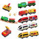 Tbkjoys Fernbedienung Hochgeschwindigkeit Elektromütiges Zugspielzeugkompatible Holzstrecke Kinder Fernbedienung LKW RC (Farbbox