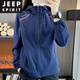 
JEEP SPIRIT soft shell jacket for women 2025 new spring and autumn thin breathable outdoor hiking waterproof mountaineering suit hooded jacket blush (698 mesh lining) L